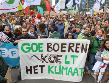 Ecologische landbouwers lopen mee met klimaatmars in Brussel